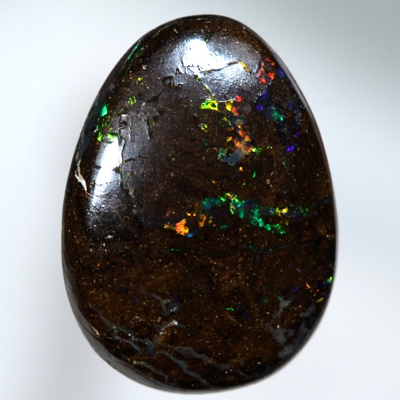 SOLID BOULDER OPAL Sparkles of bright red, orange and green SEE VIDEO 
